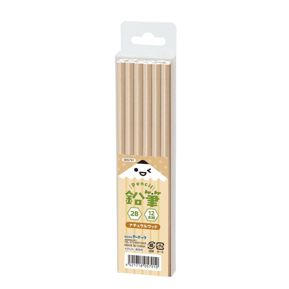 Pencil 2B (set of 12) natural wood01