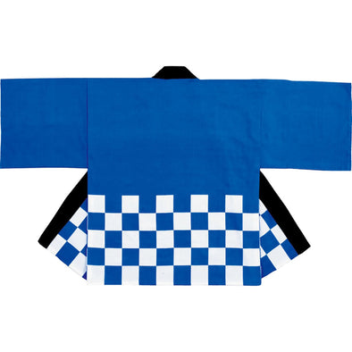 Color checkered undershirt blue01