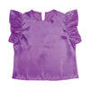 Soft satin fluffy shirt C purple01