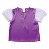 Soft satin puff sleeve C purple01