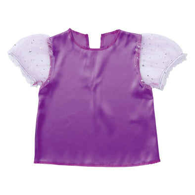 Soft satin puff sleeve C purple01