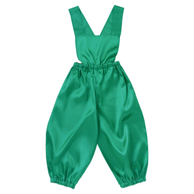 Soft satin overalls pants C green01