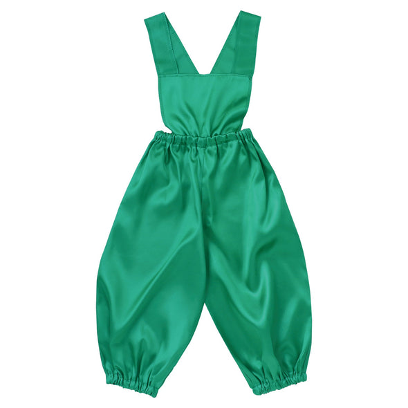 Soft satin overalls pants C green01