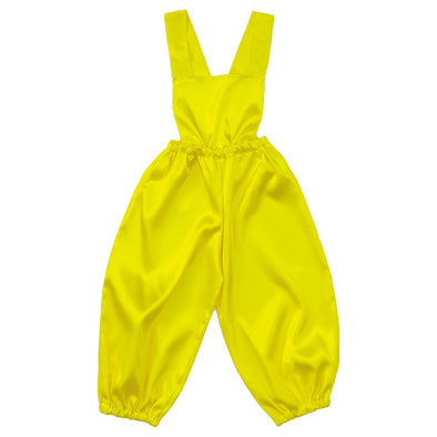 Soft satin overalls pants J yellow01