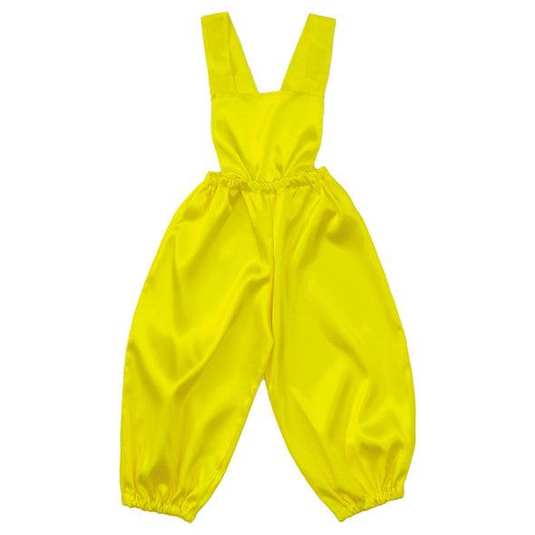 Soft satin overalls pants J yellow01
