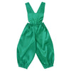 Soft satin overalls pants J green01