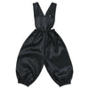 Soft satin overalls pants J black01