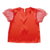 Soft satin puff sleeve C red01