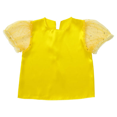 Soft satin puff sleeve C yellow01