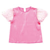 Soft satin puff sleeve J peach01
