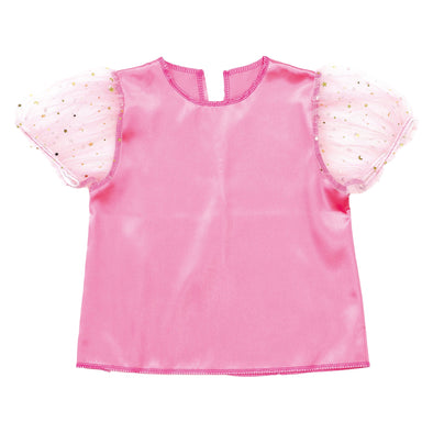Soft satin puff sleeve J peach01