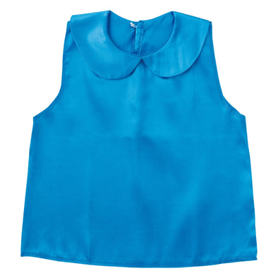 Soft satin shirt with round collar C blue01