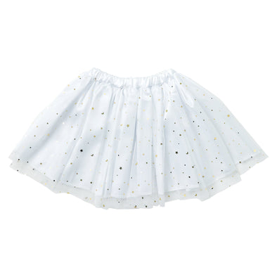 Soft satin tulle skirt white01