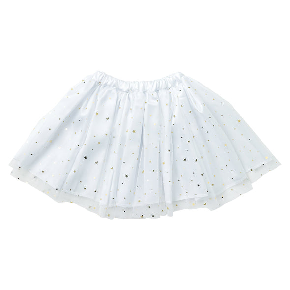 Soft satin tulle skirt white01