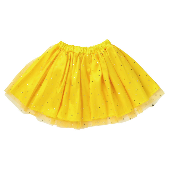 Soft satin tulle skirt yellow01