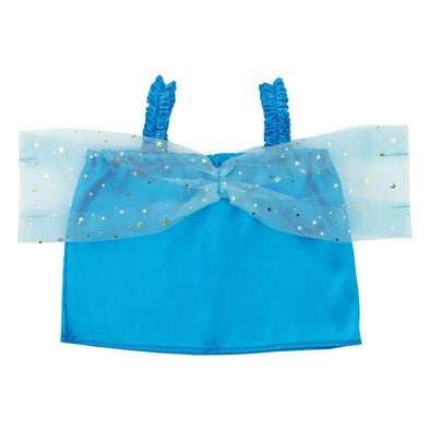 Soft satin off-shoulder shirt C blue01