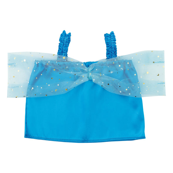 Soft satin off-shoulder shirt C blue01