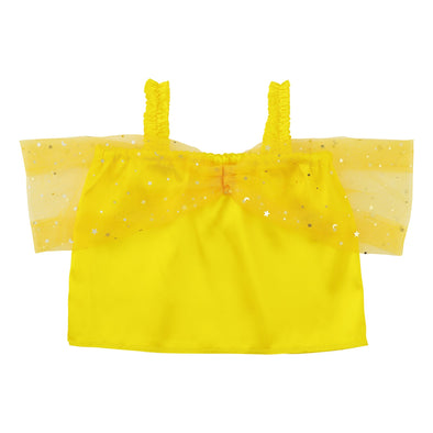 Soft satin off-shoulder shirt C yellow01