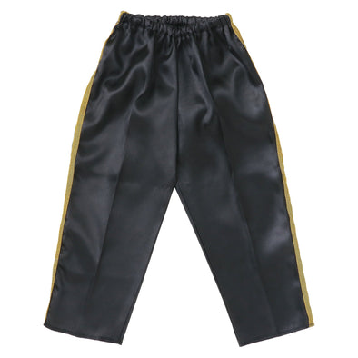Soft satin tapered pants line C black01