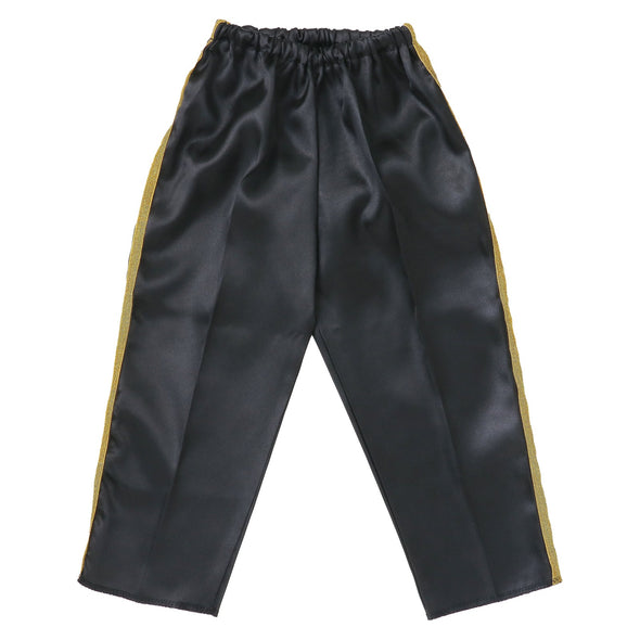 Soft satin tapered pants line C black01