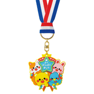Rubber magnet medal glitter friends01