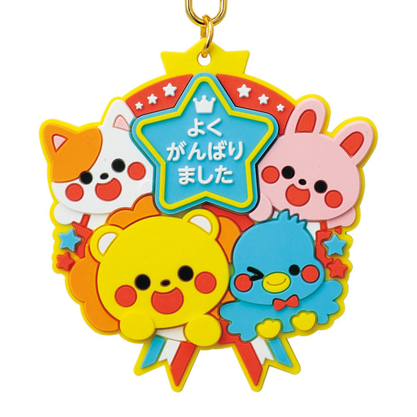 Rubber magnet medal glitter friends01