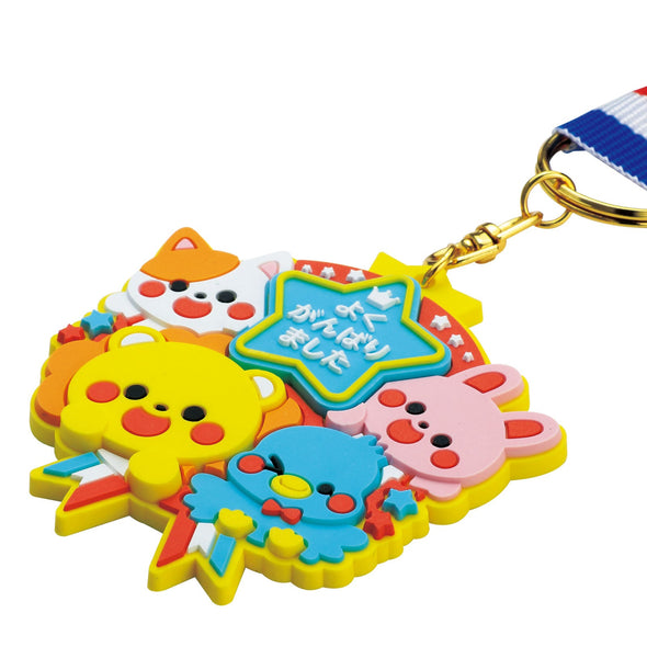 Rubber magnet medal glitter friends02