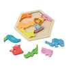 Wooden hexagonal puzzle animal01