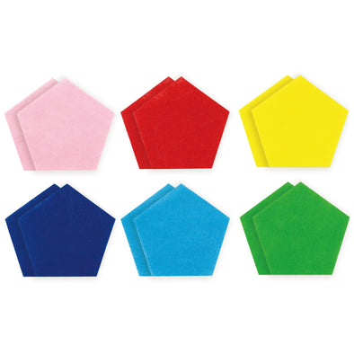 Pentagonal felt set of 6 colors, 2 pieces each01