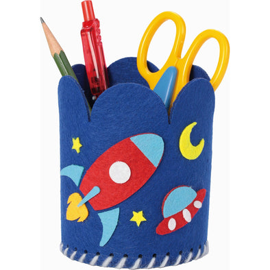 Handmade accessory case made from felt Uchuu01