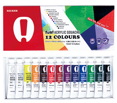 Nikka fan acrylic gash 12 colors 13 pieces set (paper box) FAN1301