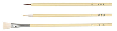 Set of 3 white shaft design brushes (no groove drawing stick)01