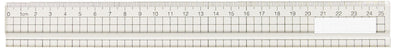 Acrylic grid ruler 25cm (with grooves)01