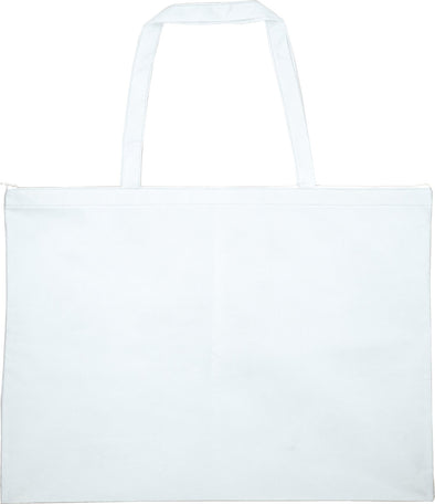 Work bag made of non-woven fabric, large white (with zipper)01