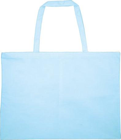 Work bag made of non-woven fabric, large light blue (with zipper)01