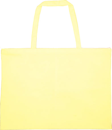 Work bag made of non-woven fabric, large, light yellow (with zipper)01
