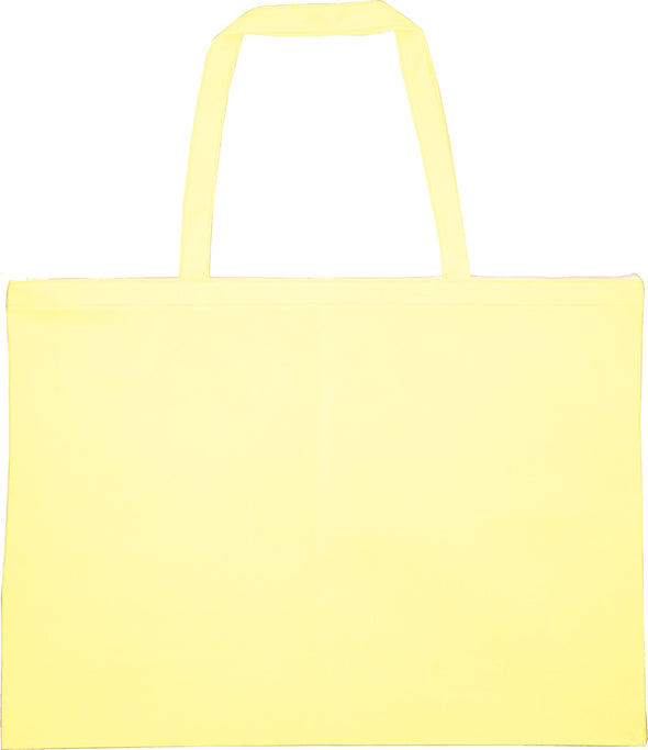 Work bag made of non-woven fabric, large, light yellow (with zipper)01