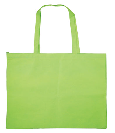 Work bag made of non-woven fabric, large yellow-green (with zipper)01