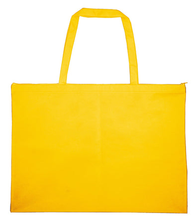 Work bag made of non-woven fabric, yellow (with zipper)01
