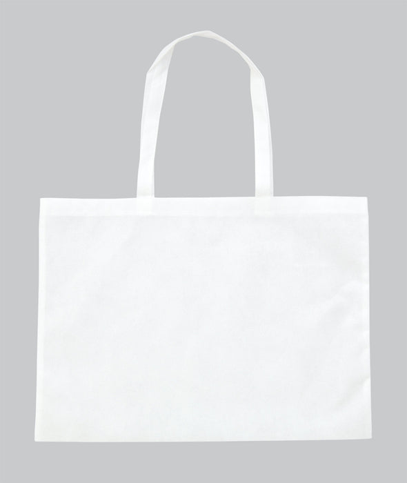 Artwork back made of non-woven fabric, large with gusset (5cm), white01