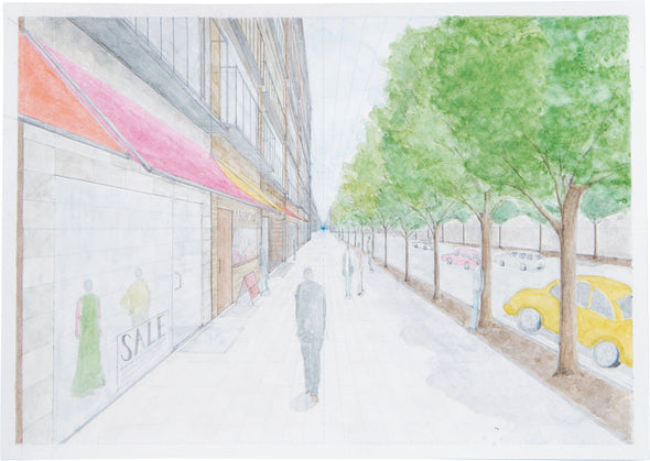 One point perspective sheet A4 (set of 10)01