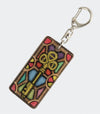 Art glass key holder with leather (rectangle)01