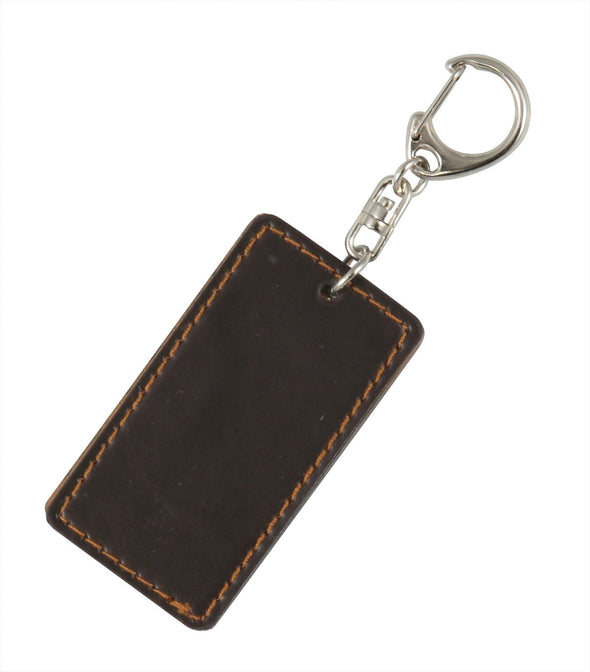 Art glass key holder with leather (rectangle)01