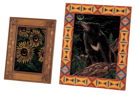 Art glass wood carving frame set small01