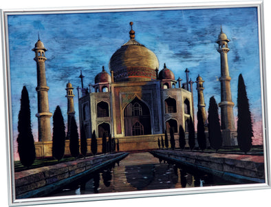 Polyester art glass A4 metallic frame set01