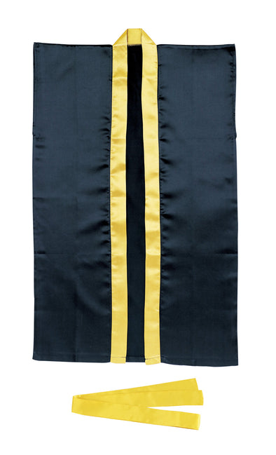 Soft satin long happy S black/gold collar (with headband)01