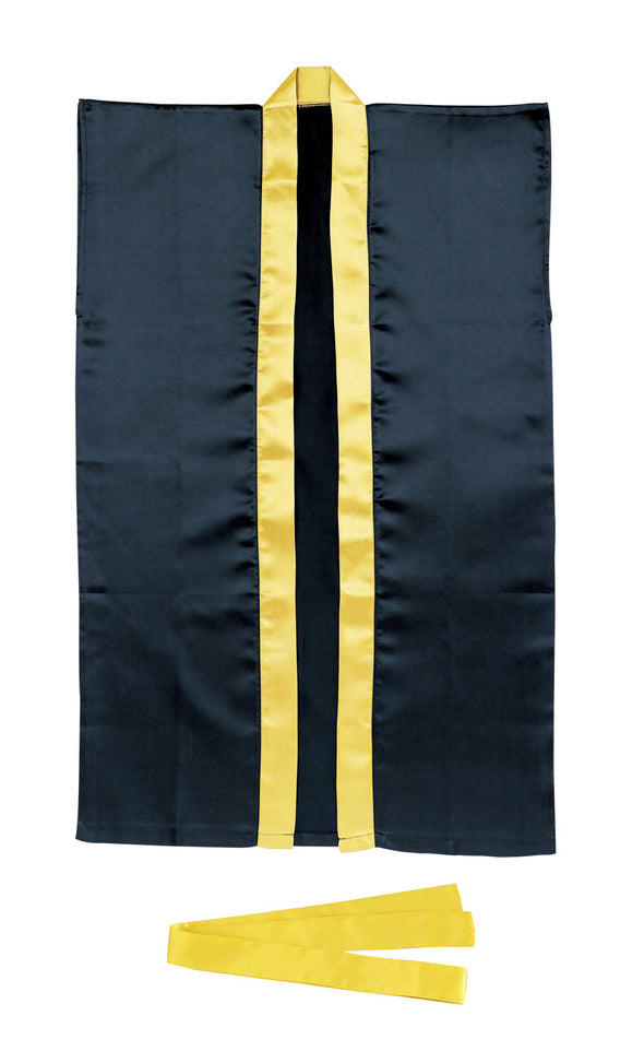 Soft satin long happy S black/gold collar (with headband)01