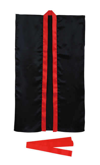 Soft satin long hip L black/red collar (with headband)01