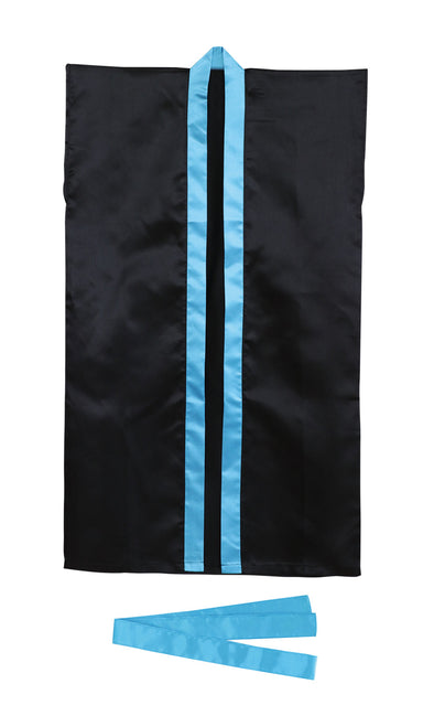 Soft satin long hip L black/blue collar (with headband)01