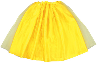 Satin frilly skirt yellow01